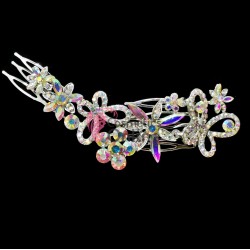 Accesoriu modern pentru decor par CA015BB Argintiu cu cristale 